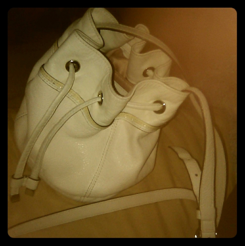 Coach Leather Small Round Drawstring Bucket Bag